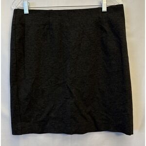 J Jill Charcoal Grey Ponte Pencil Skirt - M Pleated Elastic Waist